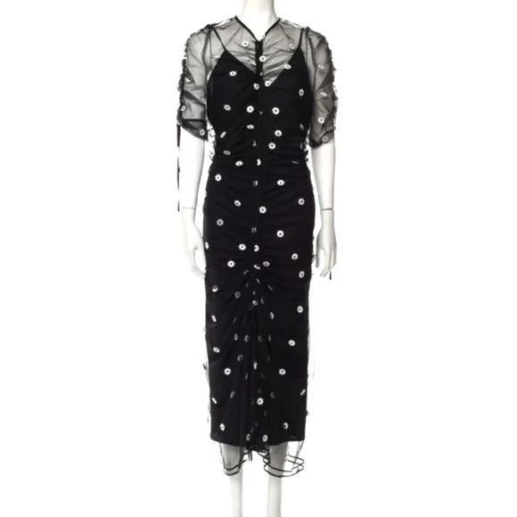 princess polly baby blue dress Balenciaga Chains Typo Black & White Viscose Mini Dress size 36 main image 1